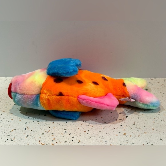 TY "Lips" Beanie Baby Buddies Tie Dye Rainbow Large Plush Fish 1999 Retired - Picture 7 of 9